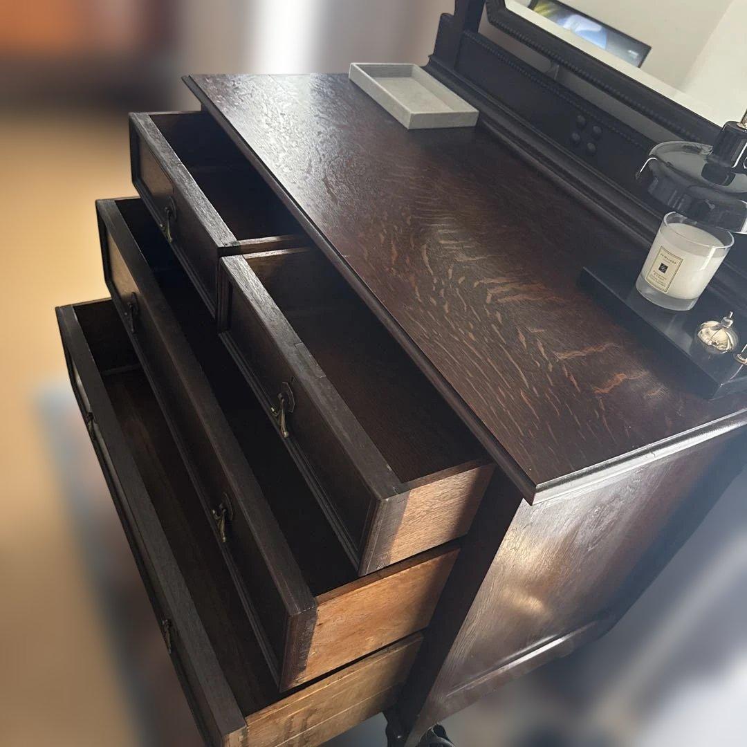 あき坊　取り置き イギリスアンティーク　木製ダークブラウンドレッサー