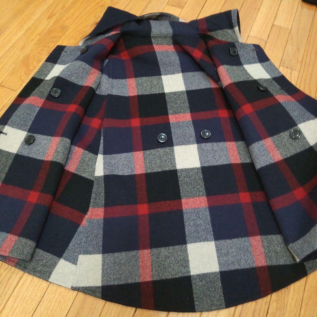 ブルーレーベル ダブルブレスト ケープコート ポンチョ リバーシブル 38