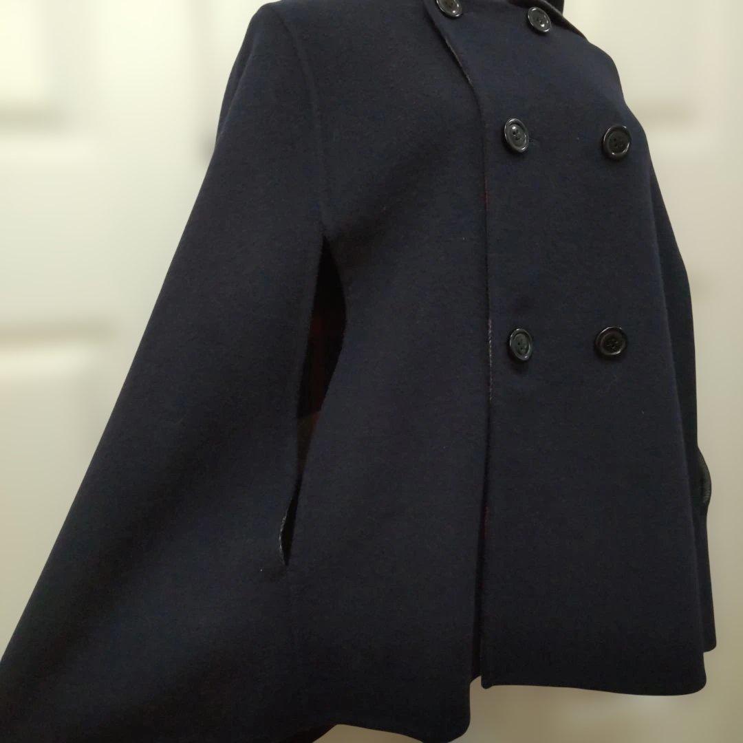 ブルーレーベル ダブルブレスト ケープコート ポンチョ リバーシブル 38