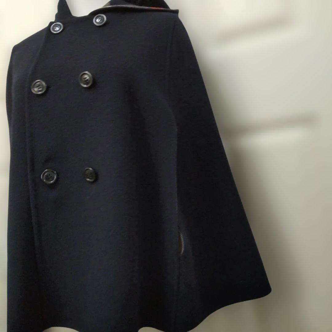 ブルーレーベル ダブルブレスト ケープコート ポンチョ リバーシブル 38