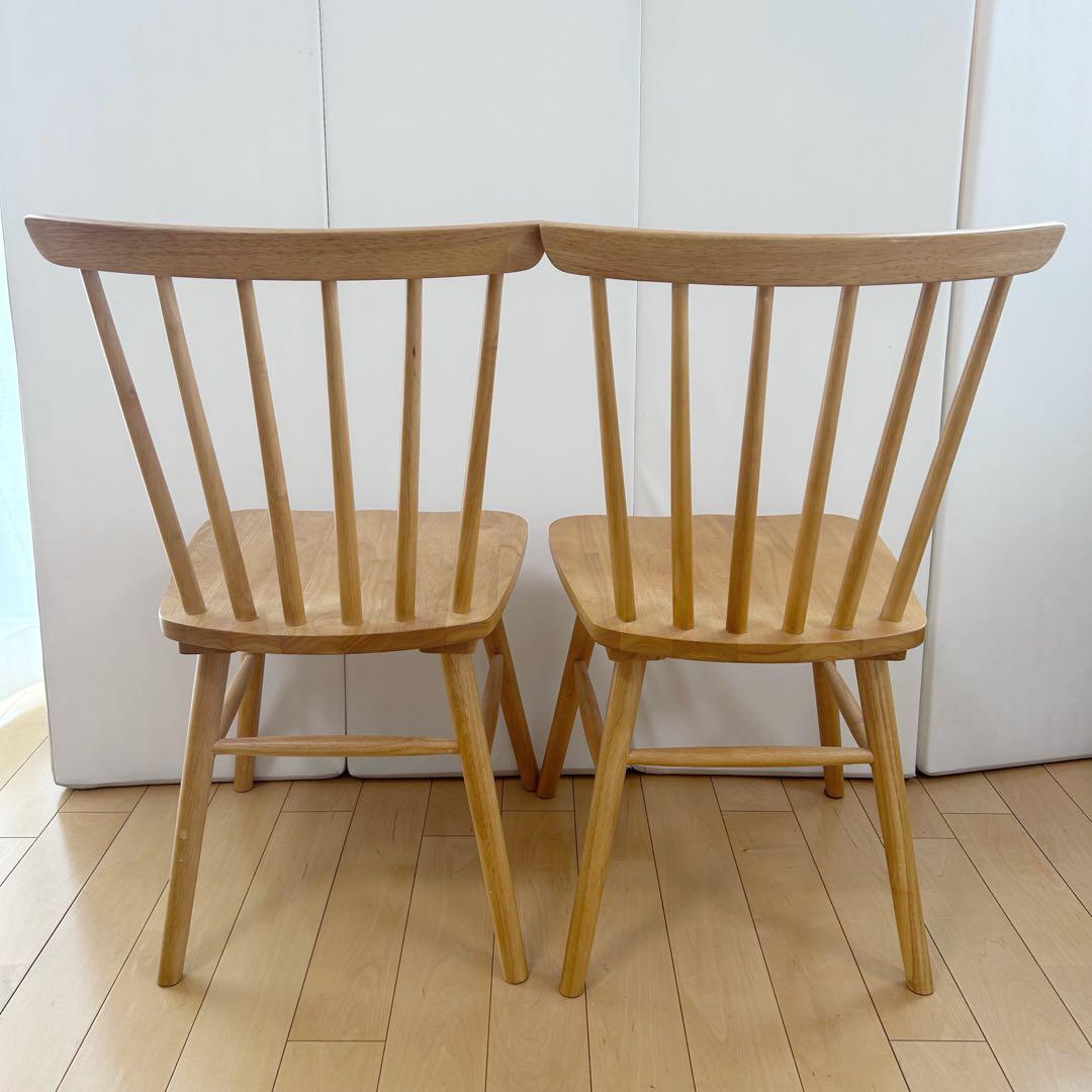 ダイニングチェア　天然木　ウィンザーチェア　ハイバック　貫構造　北欧