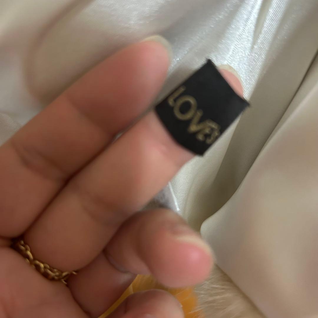 ファーコート　ショート丈　半袖　オケージョン用　シルクリボン付き 暖かい 美品