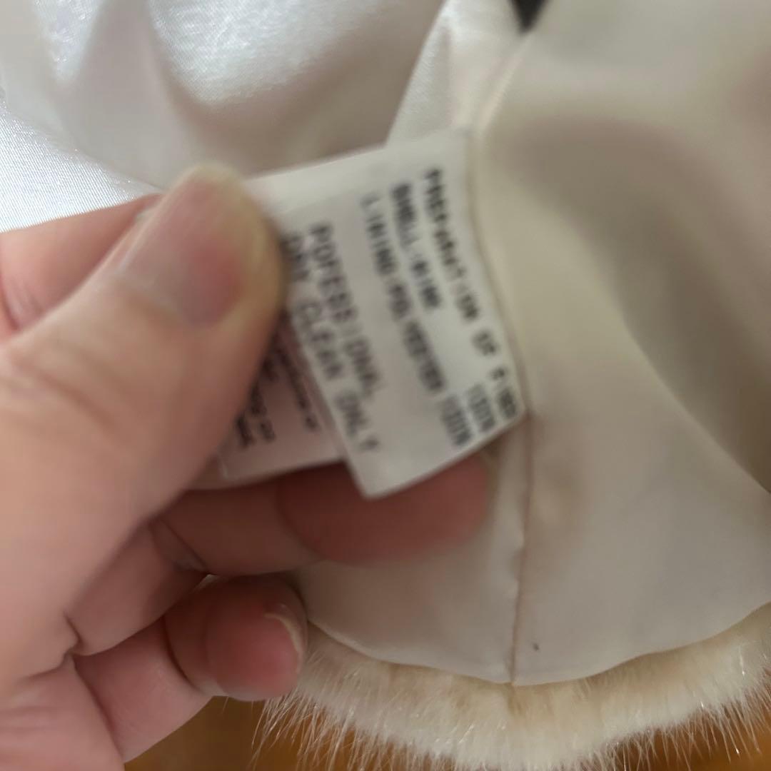 ファーコート　ショート丈　半袖　オケージョン用　シルクリボン付き 暖かい 美品