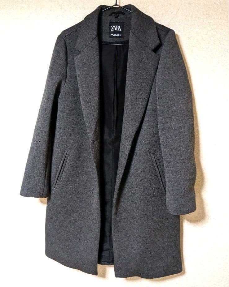 ZARA　コントラストフードコート　　2way　ロングコート　美品　完売