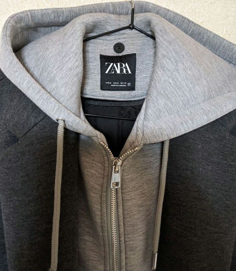 ZARA　コントラストフードコート　　2way　ロングコート　美品　完売