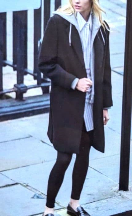 ZARA　コントラストフードコート　　2way　ロングコート　美品　完売