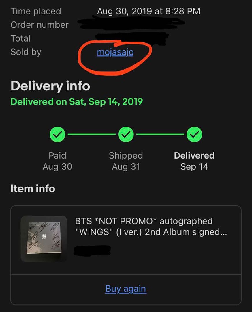 BTS WINGS サインアルバム