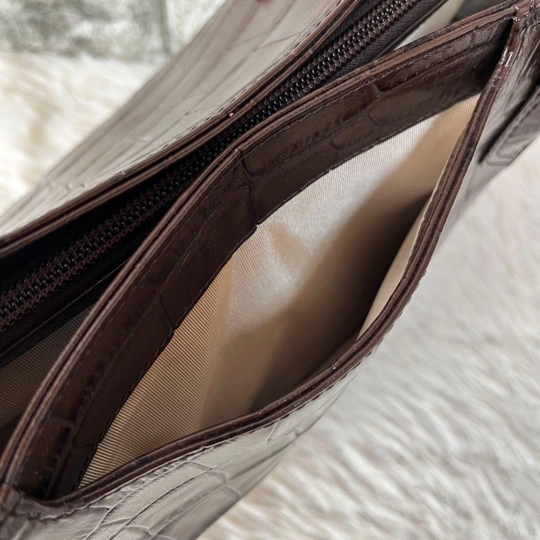 【極美品】濱野皮革工藝　HAMANO クロコ型押し　レザー　トートバッグ