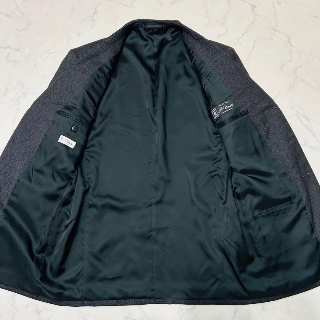 【美品】ポールスミス イタリア生地チェルッティ スーツ セット ダークグレー M