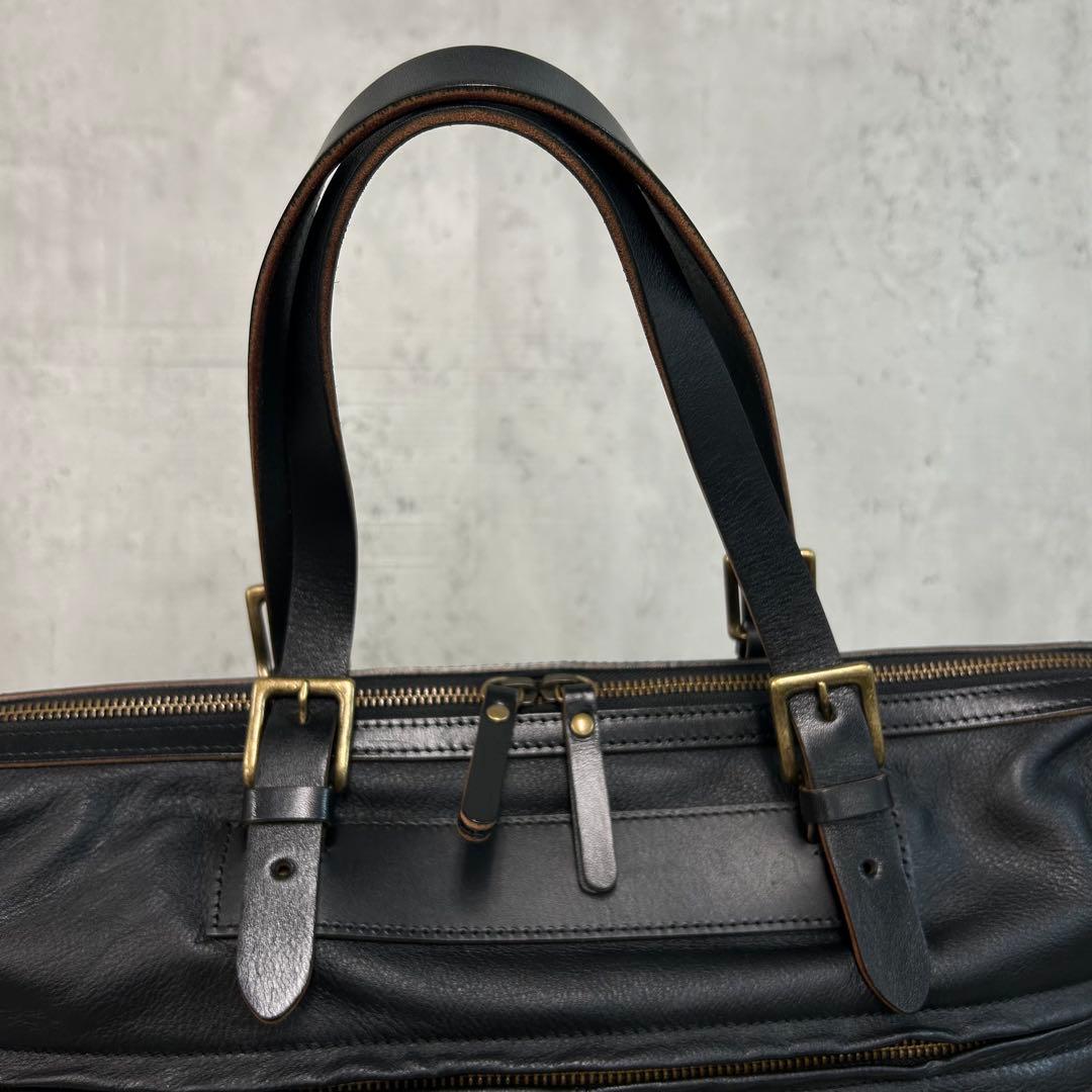 PIC HALEINE ボストンバッグ 牛革 ヌメ革 レザー ブラック