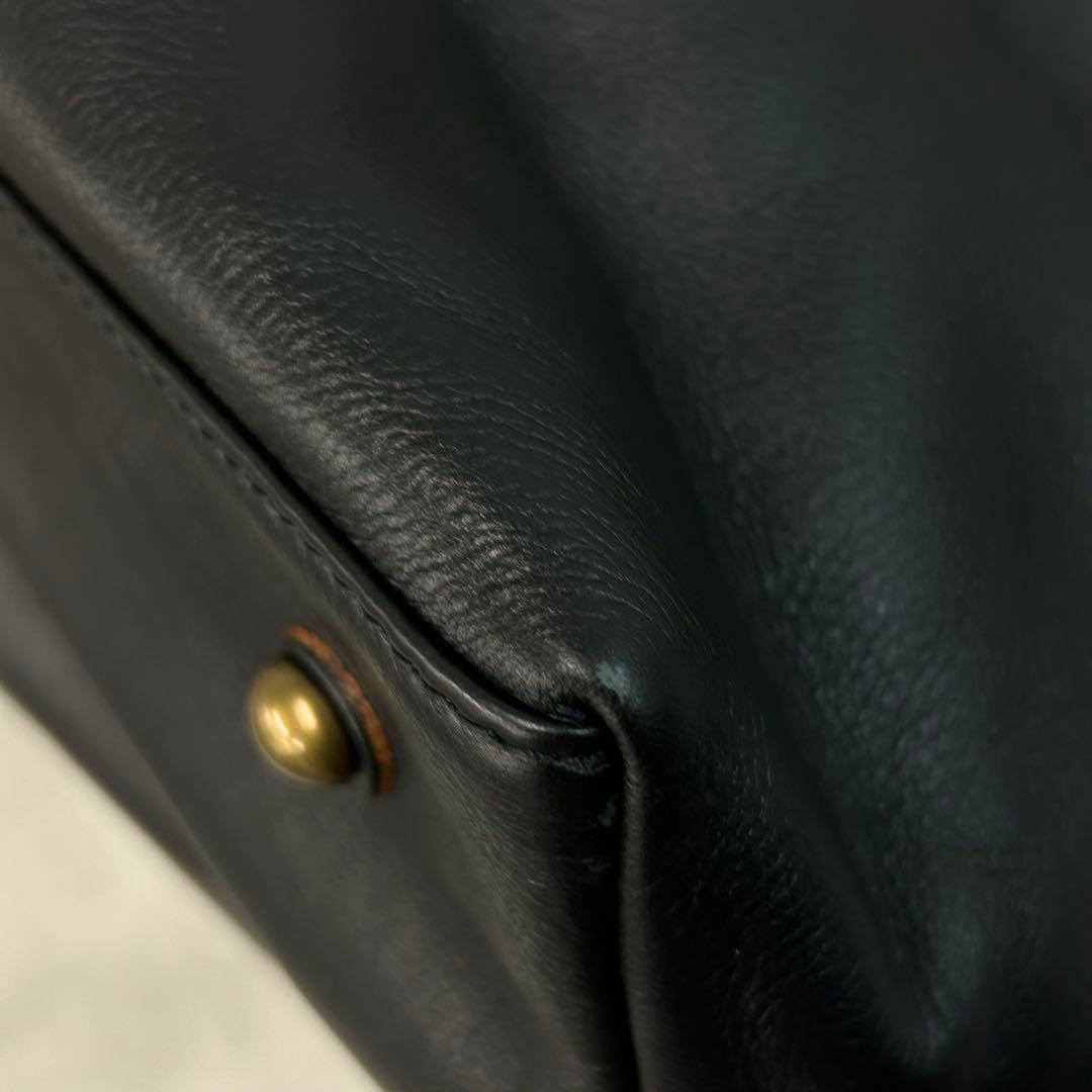 PIC HALEINE ボストンバッグ 牛革 ヌメ革 レザー ブラック