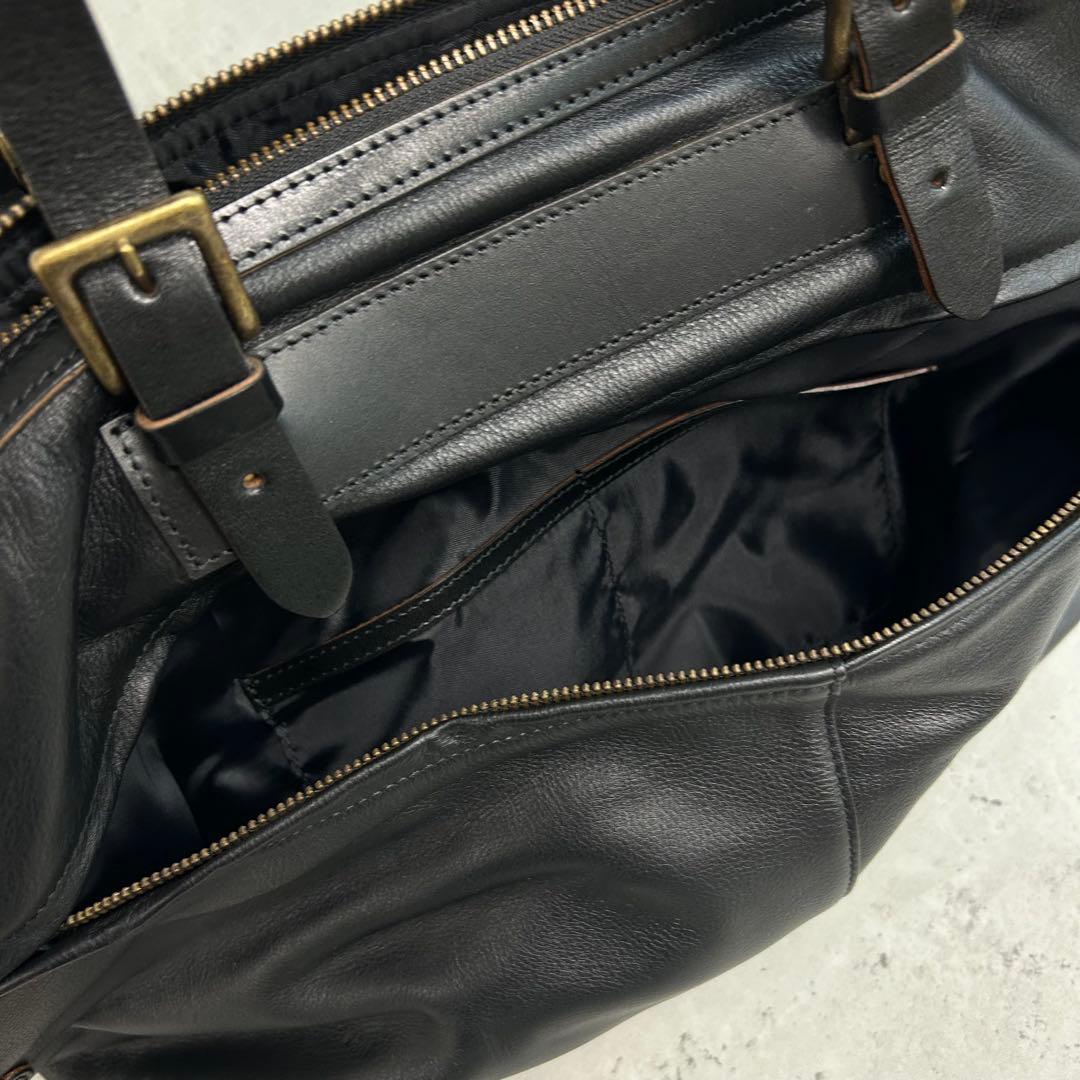 PIC HALEINE ボストンバッグ 牛革 ヌメ革 レザー ブラック