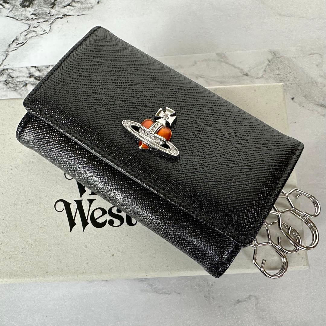 未使用に近い✨ヴィヴィアンウエストウッド ディアマンテ キーケース 4連 箱付き