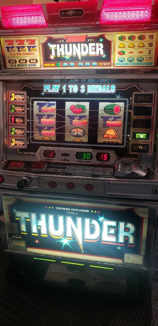 ♪　パチスロ実機　４号機　メーシー　サンダーV　仕様　♪