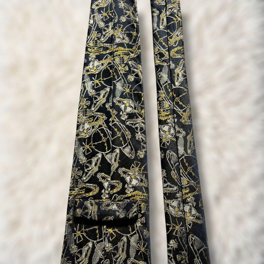 【美品✨】ヴィヴィアンウエストウッド 総柄 オーブ柄 ジャガード 暗濃紺黄白