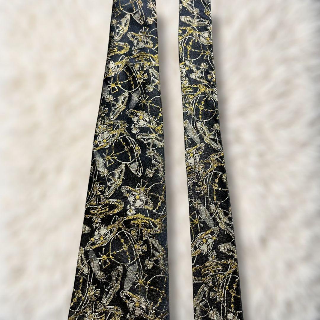 【美品✨】ヴィヴィアンウエストウッド 総柄 オーブ柄 ジャガード 暗濃紺黄白