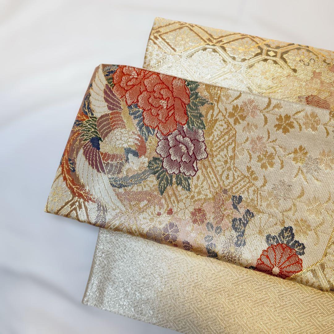 一体型 ワンタッチ帯 作り帯 佐賀錦 豪華 袋帯 二重太鼓