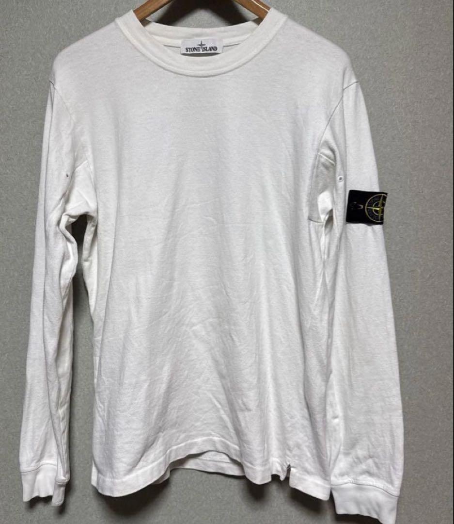 値下げ中❗️STONE  ストーンアイランドロンT ホワイト　正規品