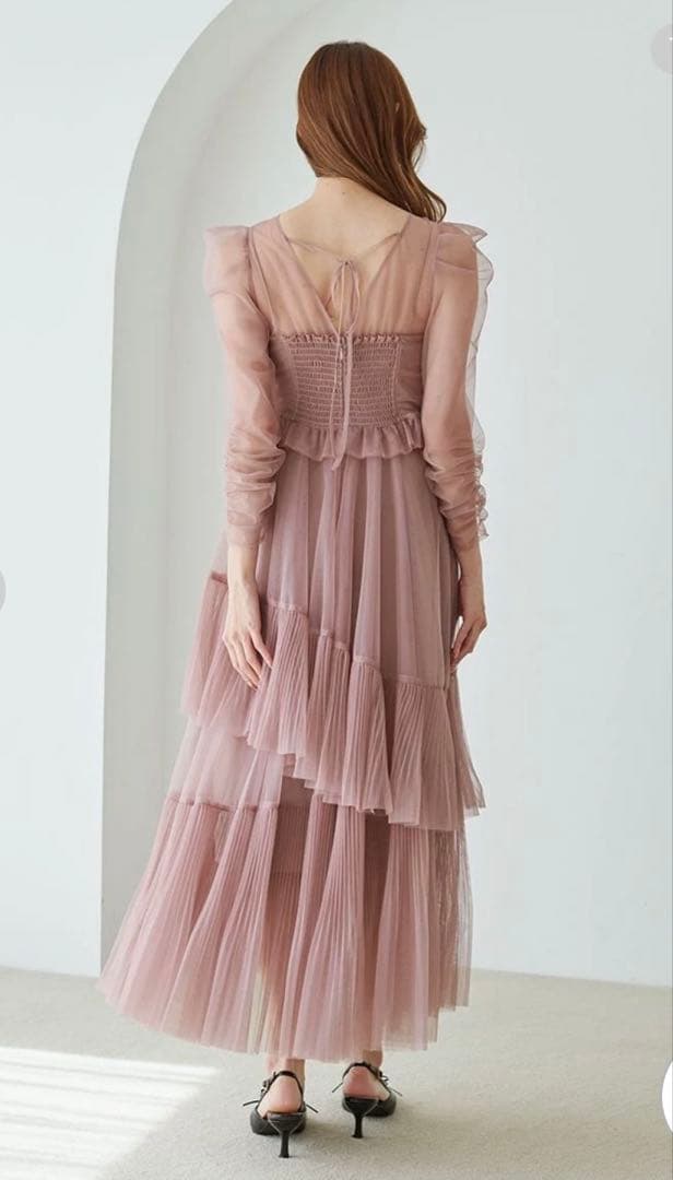 定価以下♥️新作新品✨SNIDEL Sustainableティアードチュールドレス