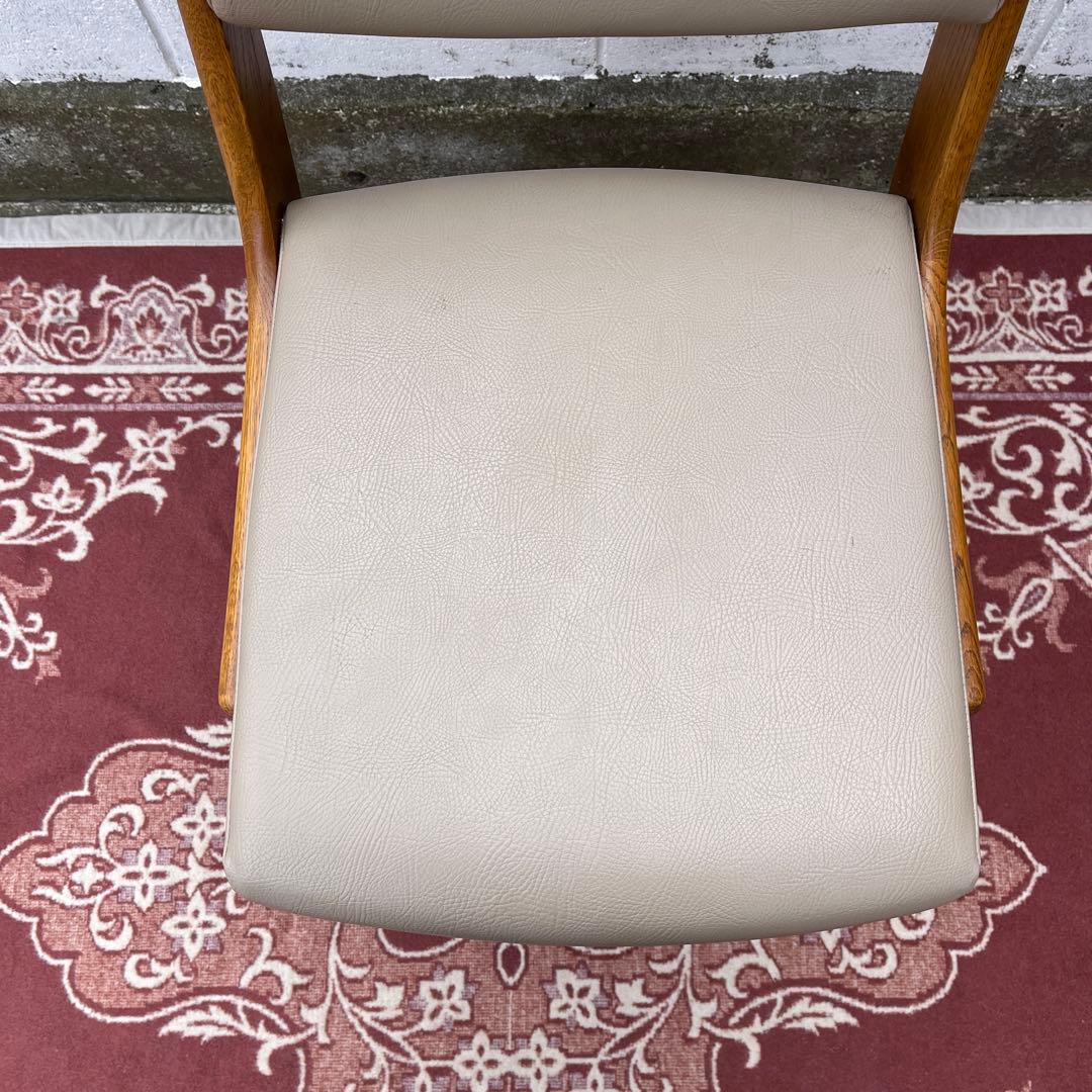 浜本工芸 ◾️木製オーク材フレーム×本革レザー座面 キャスター付き デスクチェア