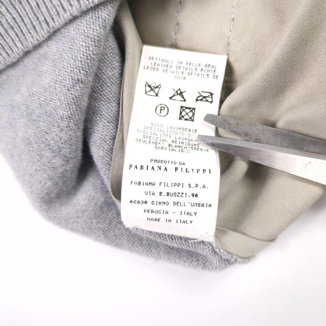 FABIANA FILIPPI レザー シルクニット ノーカラージャケット 高級