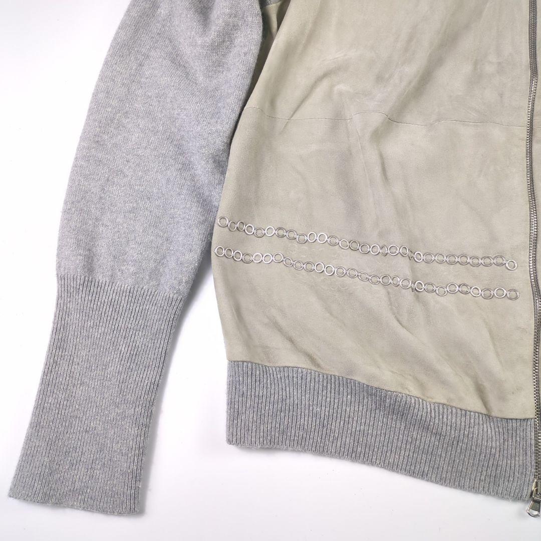 FABIANA FILIPPI レザー シルクニット ノーカラージャケット 高級