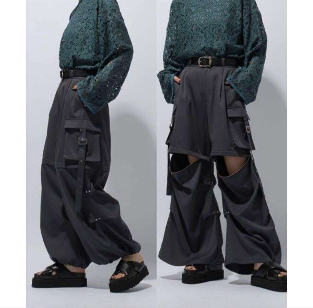 完売品　HARE 2way メタルカーゴ　カーゴパンツ グレー