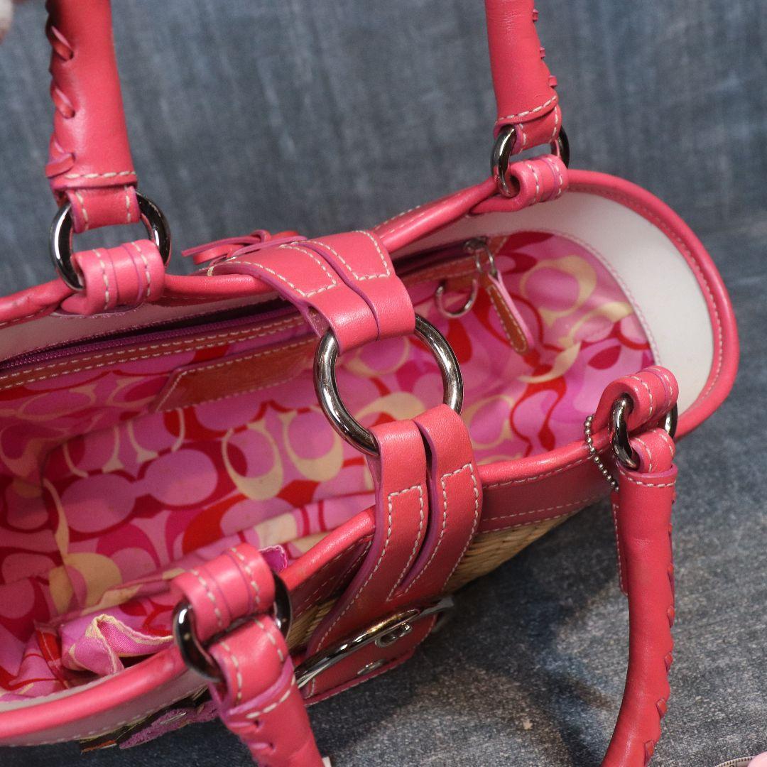 バッグ COACH SOHO basket tote bag pink