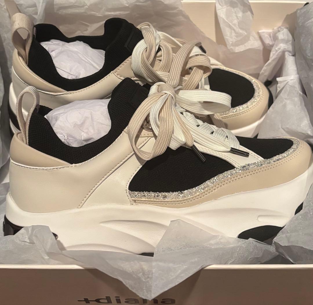 箱無し Diana リサイクルニットコンビスニーカー 22cm