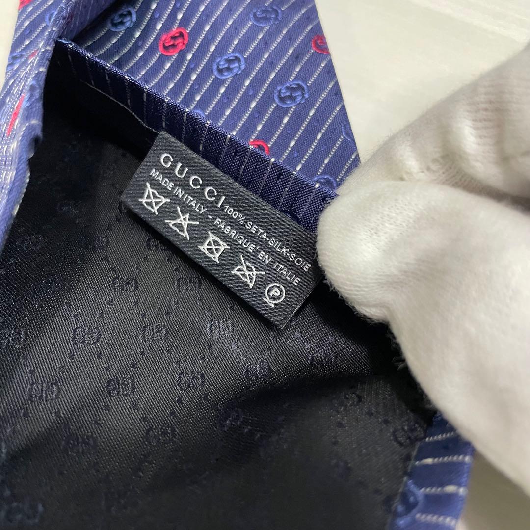 GUCCI☆グッチ☆ネクタイ☆未使用品☆GG柄☆ネイビー☆イタリア製