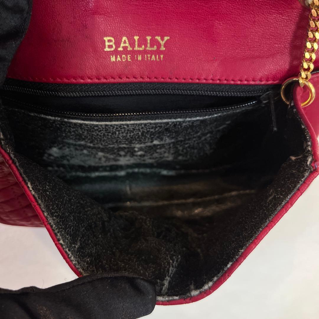 BALLY バリー ヴィンテージ キルティングショルダーバッグ ゴールドチェーン