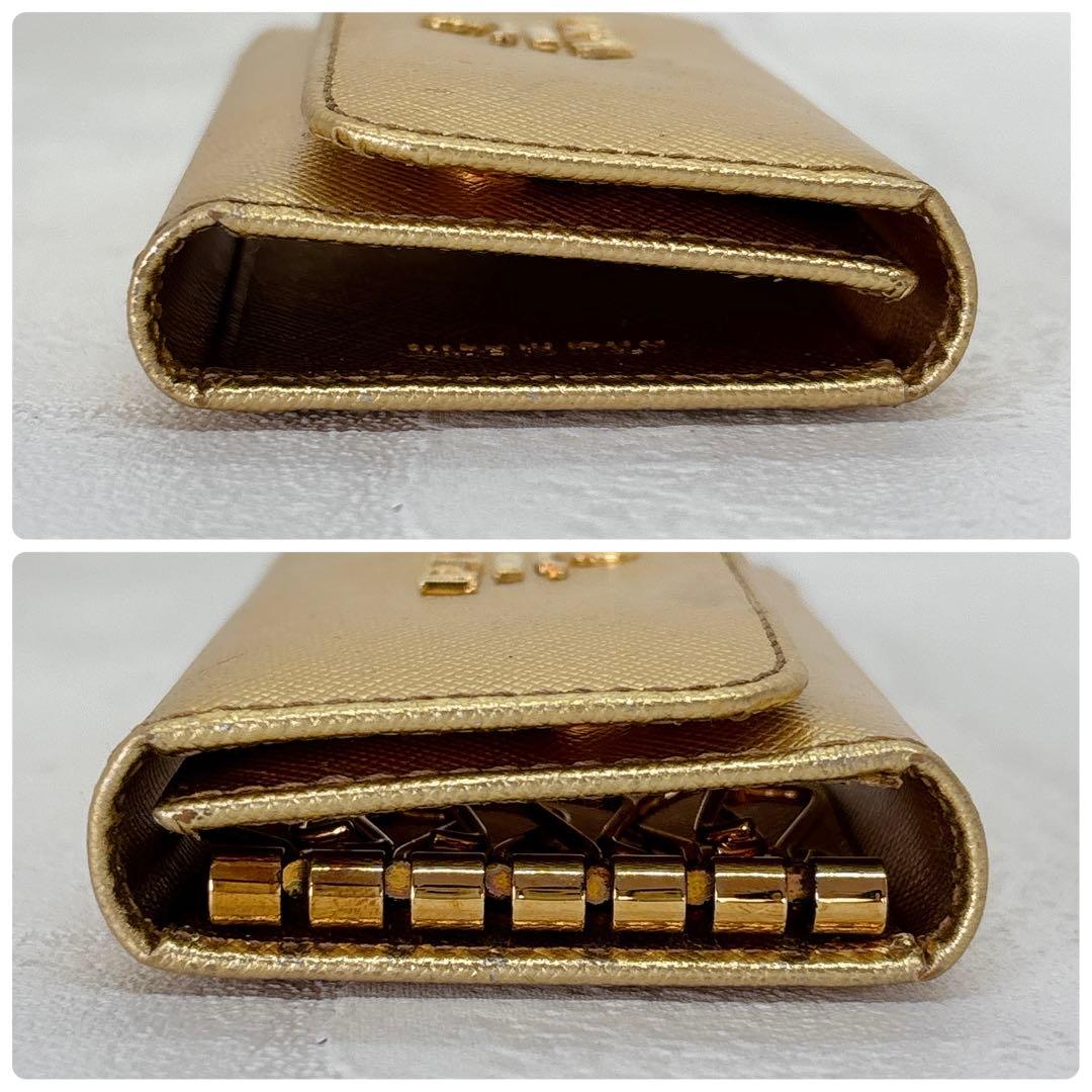 希少✨PRADA プラダ 6連 キーケース レザー ゴールド レア 美品