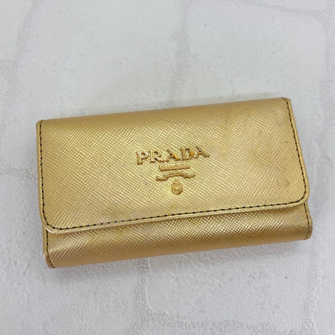 希少✨PRADA プラダ 6連 キーケース レザー ゴールド レア 美品