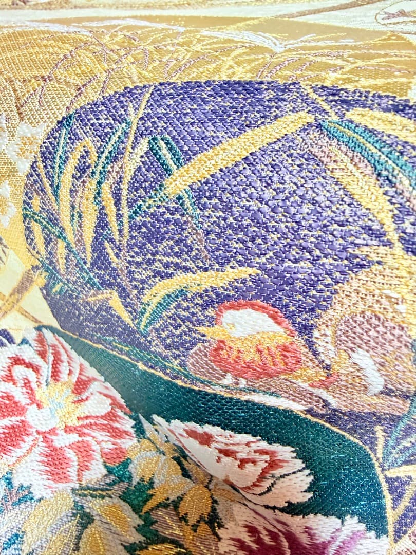 高級 袋帯 正絹 六通柄 美しいキモノ掲載品 ゴールド 訪問着 留袖 色無地