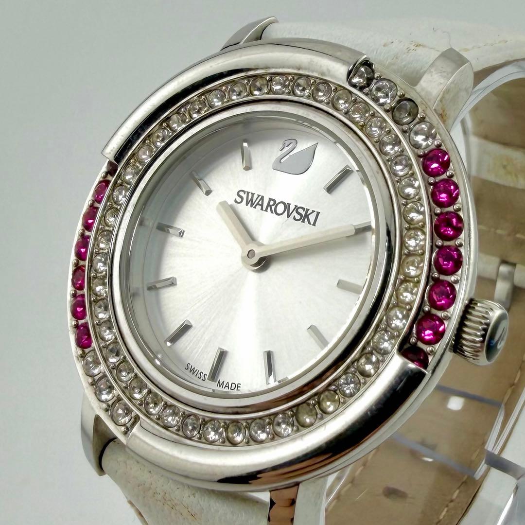 【希少/稼働】Swarovski スワロフスキー 腕時計 ストーン ベゼル