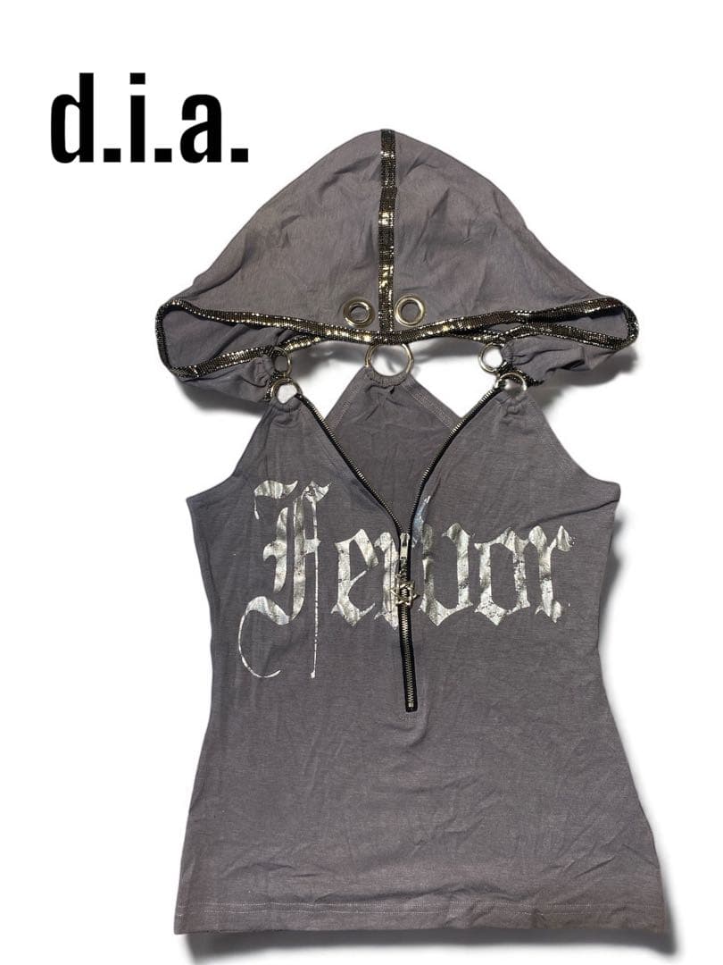 d.i.a. フード付きタンクトップ グレー　平成　ギャル