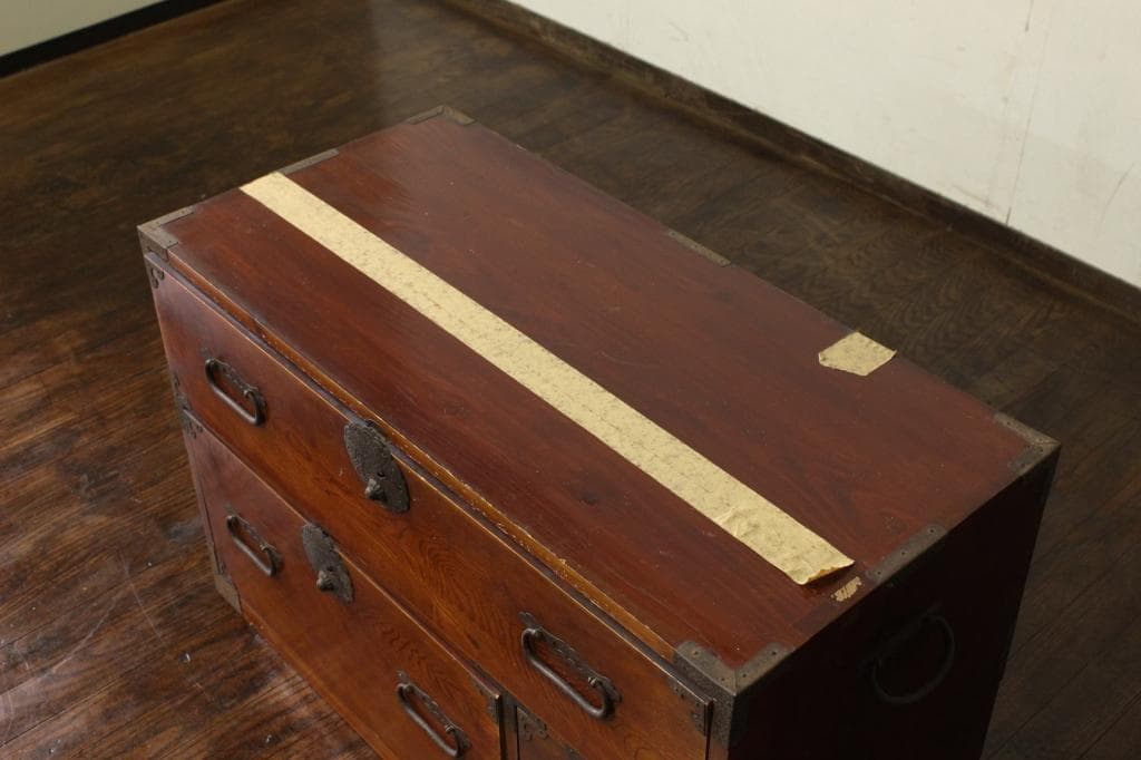 欅材！庄内箪笥・4杯！ 時代箪笥和家具古道具古家具古民藝和モダンローボード古布