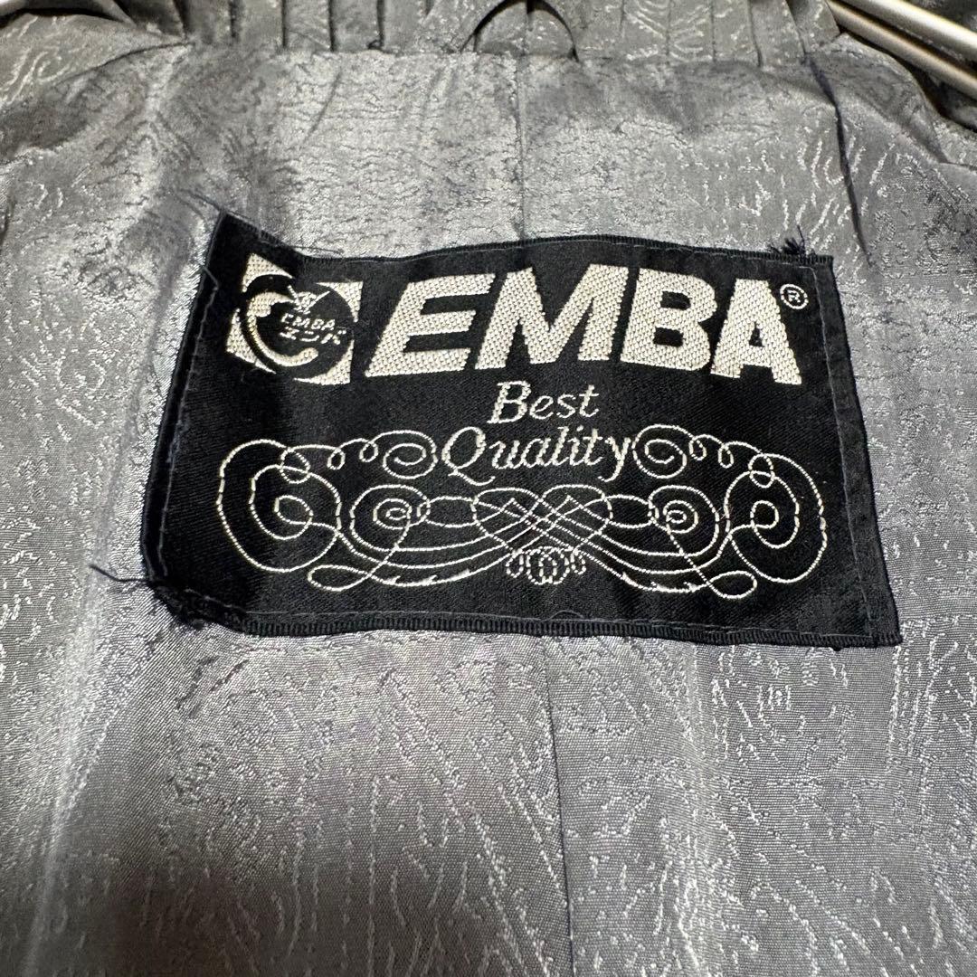 美品/EMBA/ブルーアイリス/ミンクファー/セミロングコート/15号