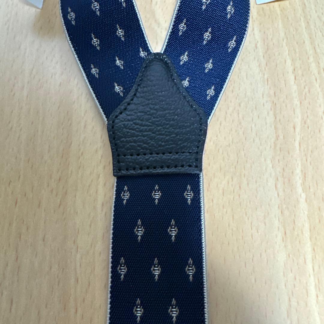 アルバートサーストン サスペンダー（ダークネイビー小紋柄）