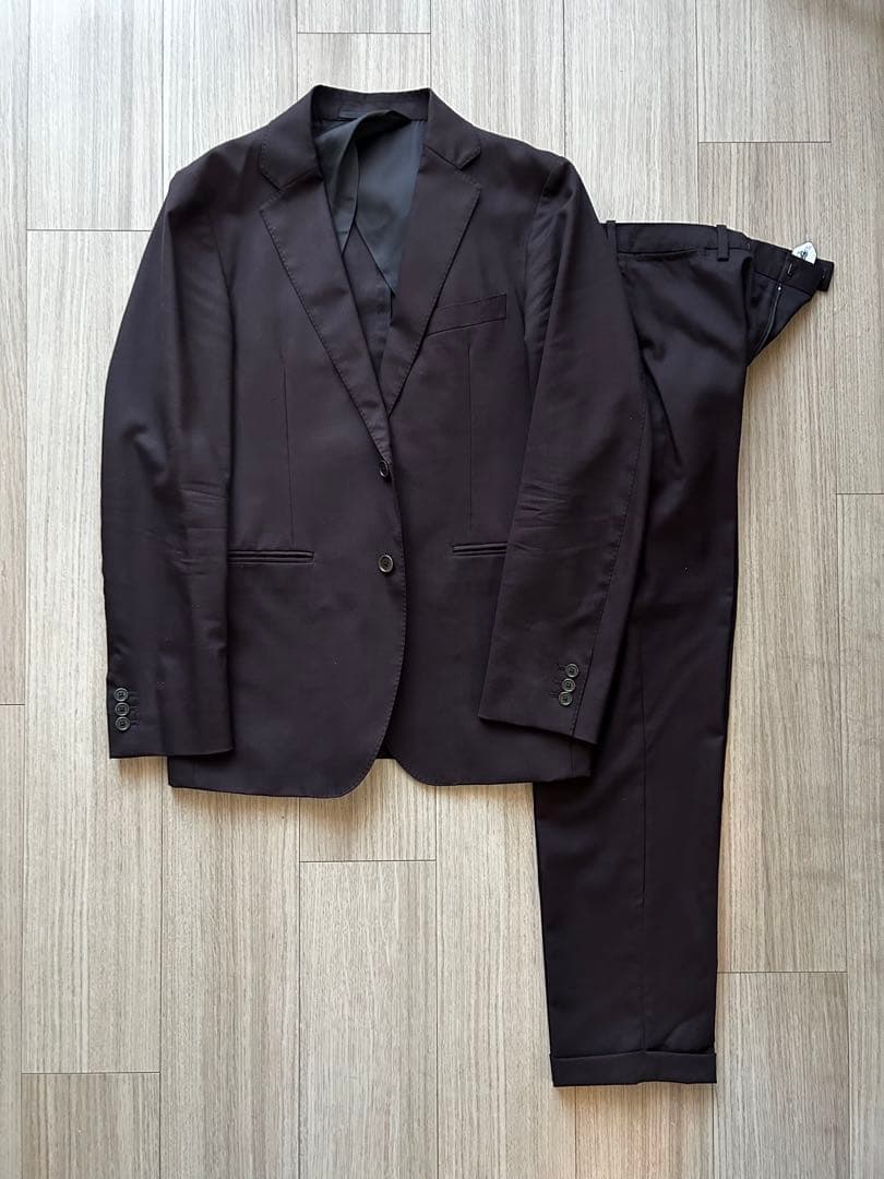 【高級】 トゥモローランド セットアップ スーツ 46 ダークブラウン