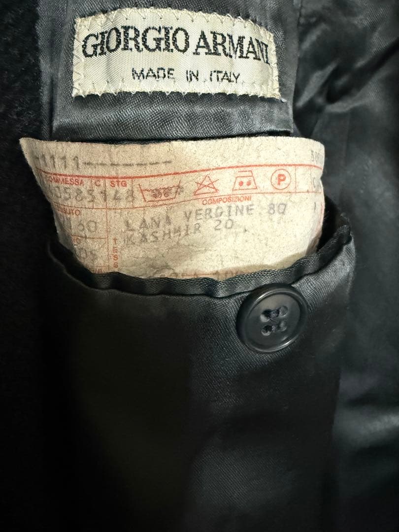 阪急購入 Giorgio Armani カシミヤ混チェスターコート ダークグレー