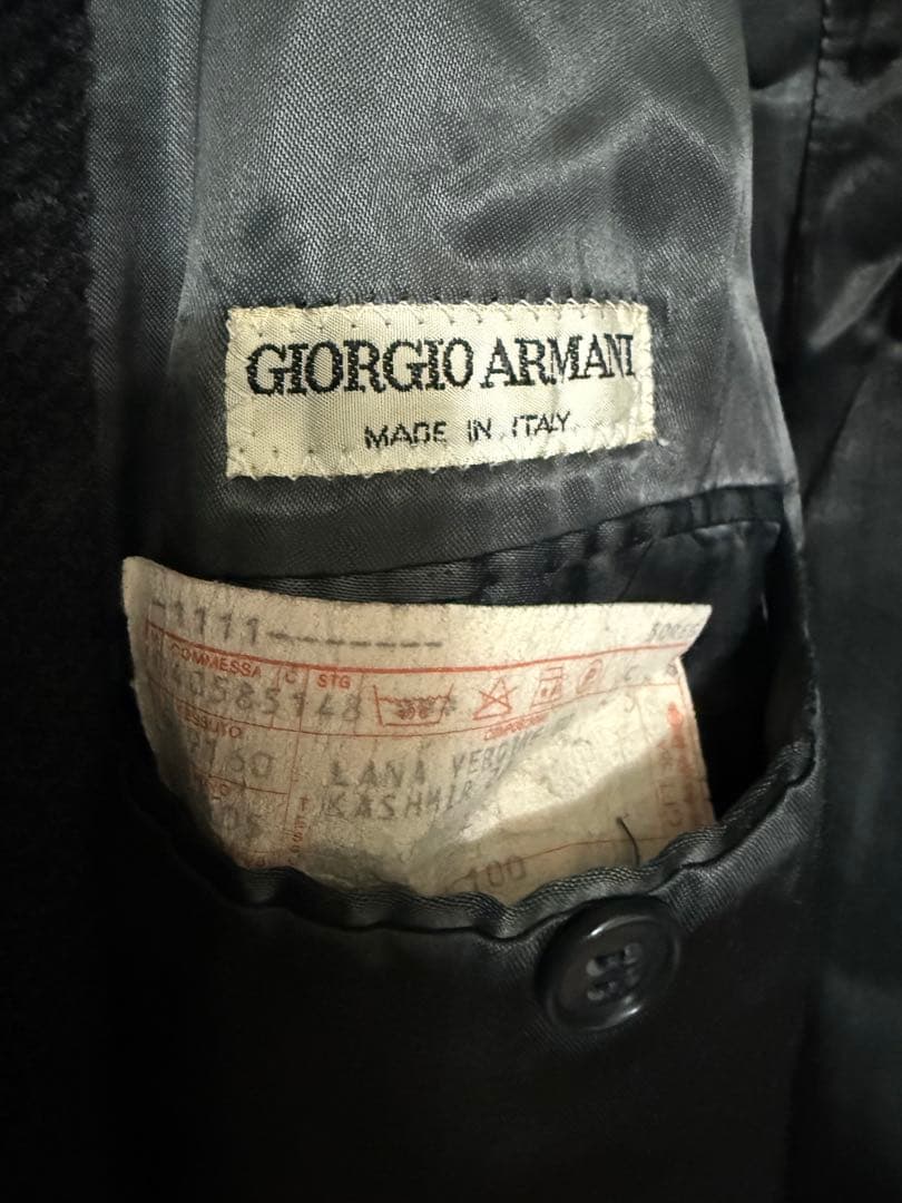 阪急購入 Giorgio Armani カシミヤ混チェスターコート ダークグレー
