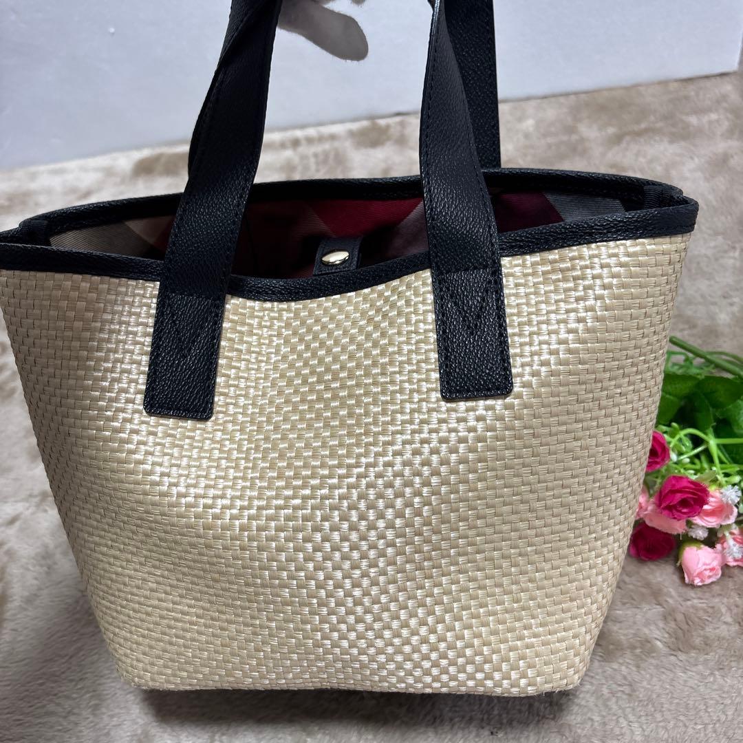 【値下げ】バーバリー　ブルーレーベルクレストブリッジ　カゴバック　チェック