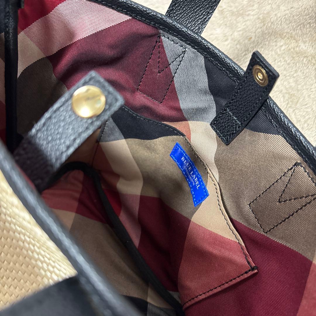 【値下げ】バーバリー　ブルーレーベルクレストブリッジ　カゴバック　チェック