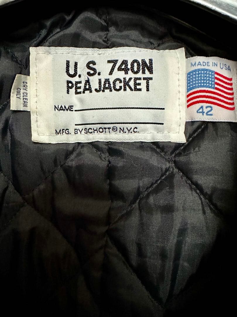 ショット SCHOTT メンズ ウール ダブル ピーコート　42 アメリカ製