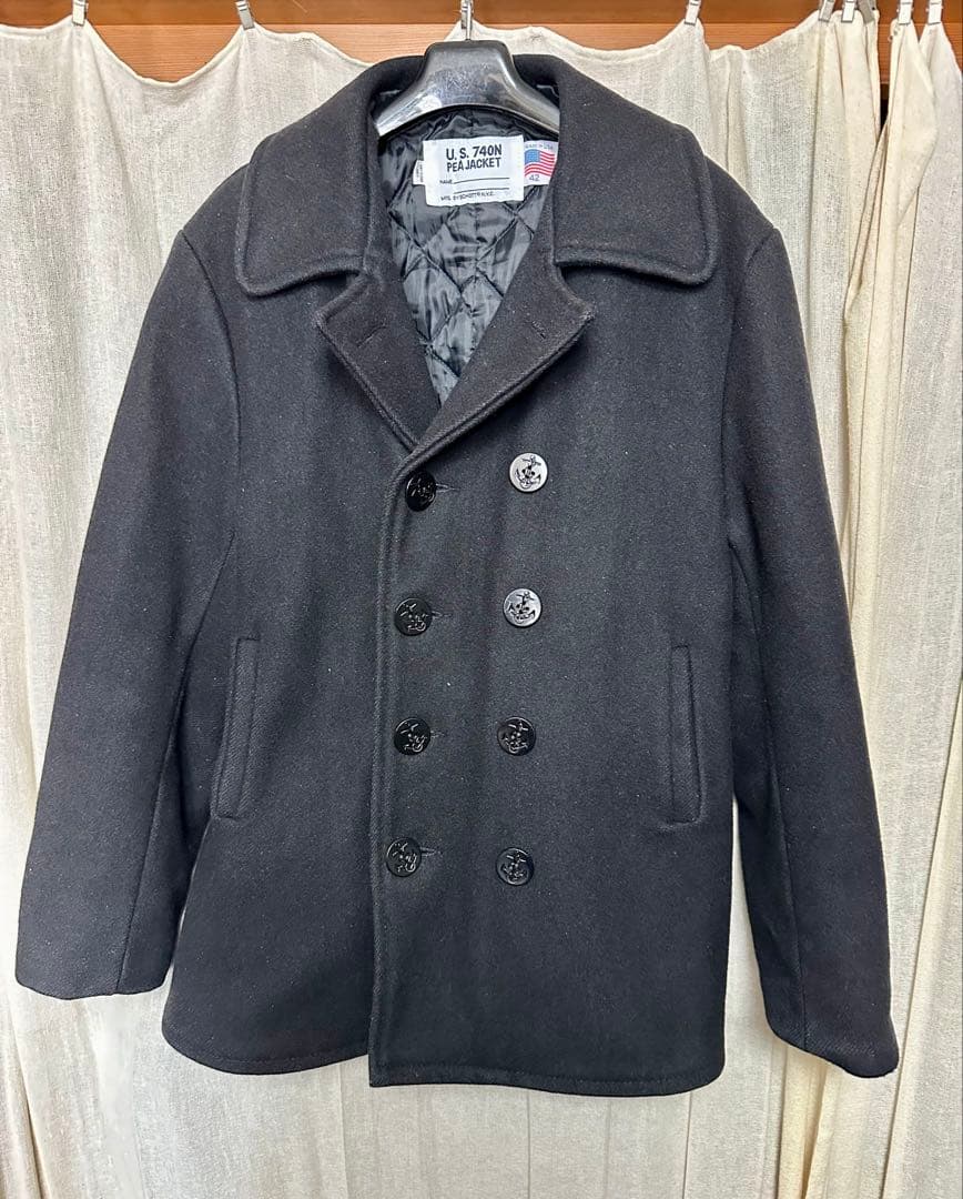 ショット SCHOTT メンズ ウール ダブル ピーコート　42 アメリカ製