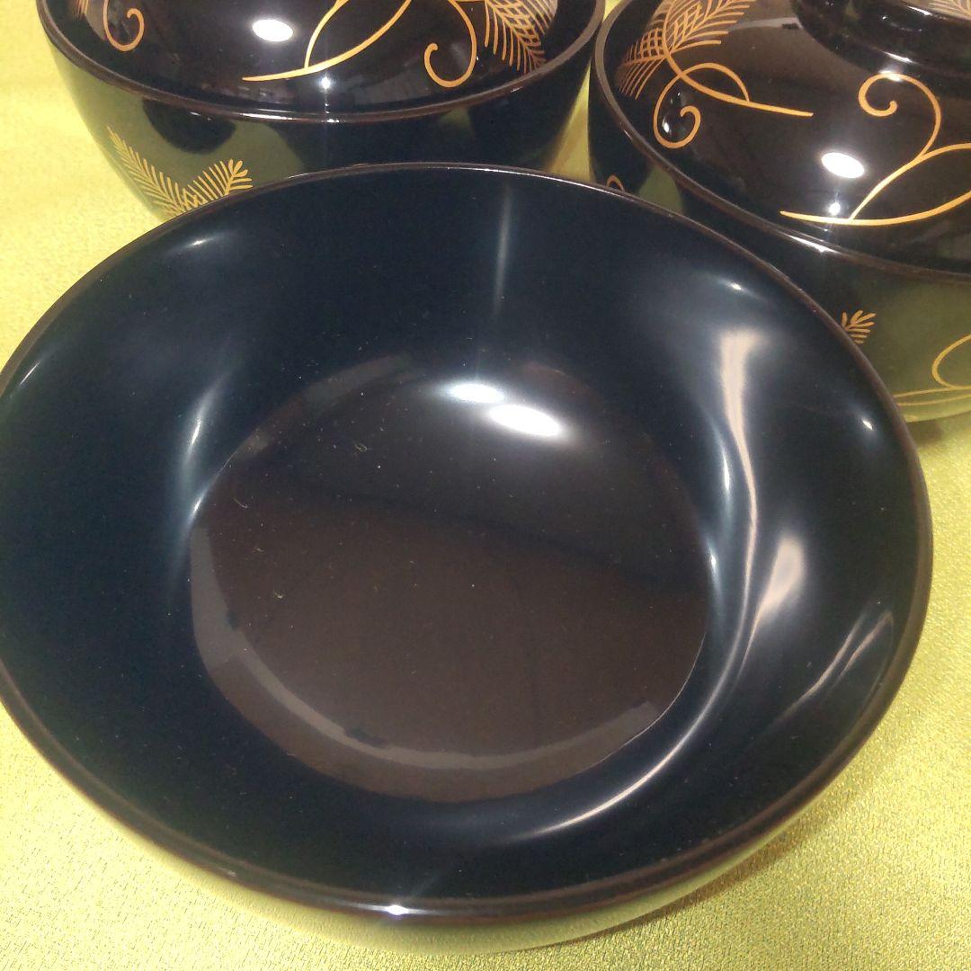 希少 輪島塗 大向高洲堂 松沈金 煮物椀 5客 雑煮椀 合鹿椀 天然木 漆 高級