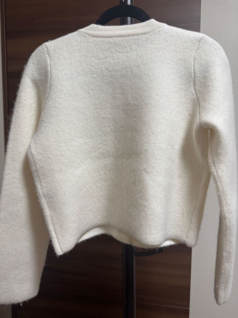 anuans 2025 カシミヤブレンドノーカラーニットジャケット