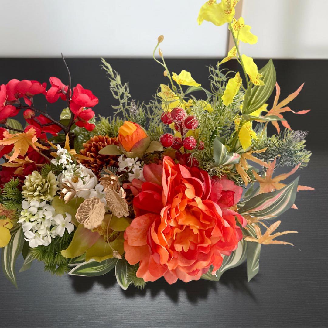 迎春アレンジメント 特大｜新春の華やぎを飾る和モダンフラワー｜正月飾り 造花