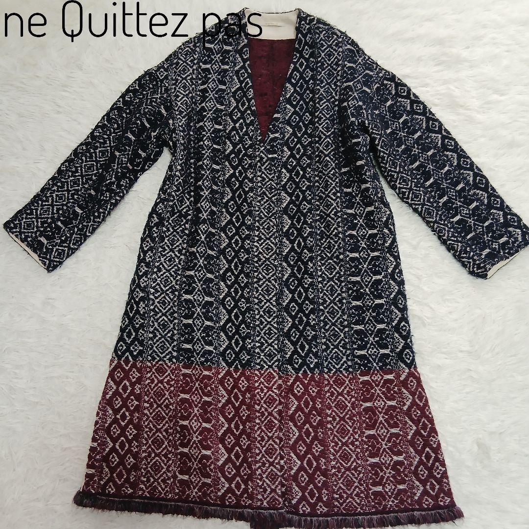 【ne Quittez pas】ウールジャカードラップコート